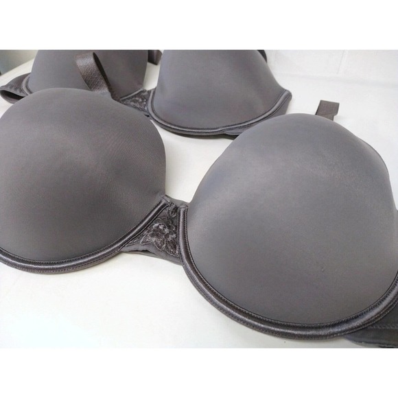 Vanity Fair WM 38DD Set (2) Bras Gray Underwire Adjustable Straps Side Smoothing - Picture 3 of 7